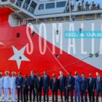 Turkish vessel Oruc Reis docked in Mogadishu, preparing for seismic studies off Somalia's coast.