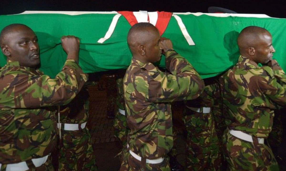 African Union soldiers in Somalia after a deadly al-Shabab attack